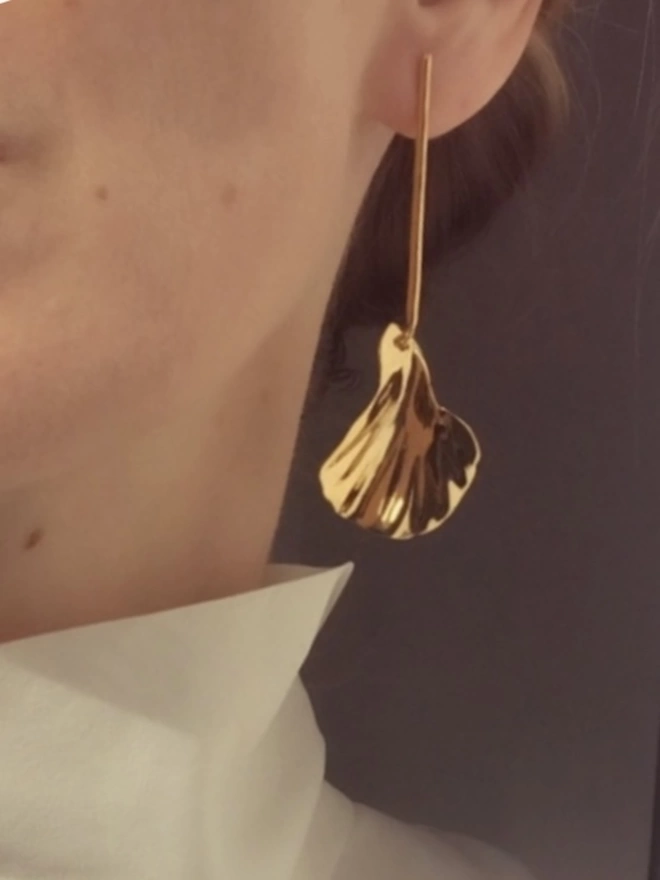 handcrafted gold bridal drop earrings