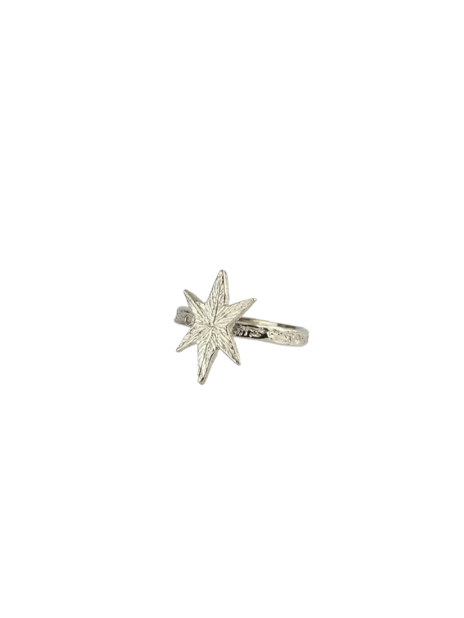 north star ring silver