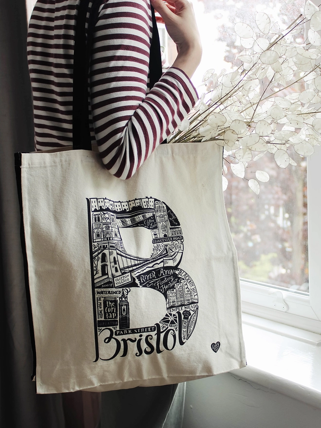 Bristol letter B tote bag birthday gift