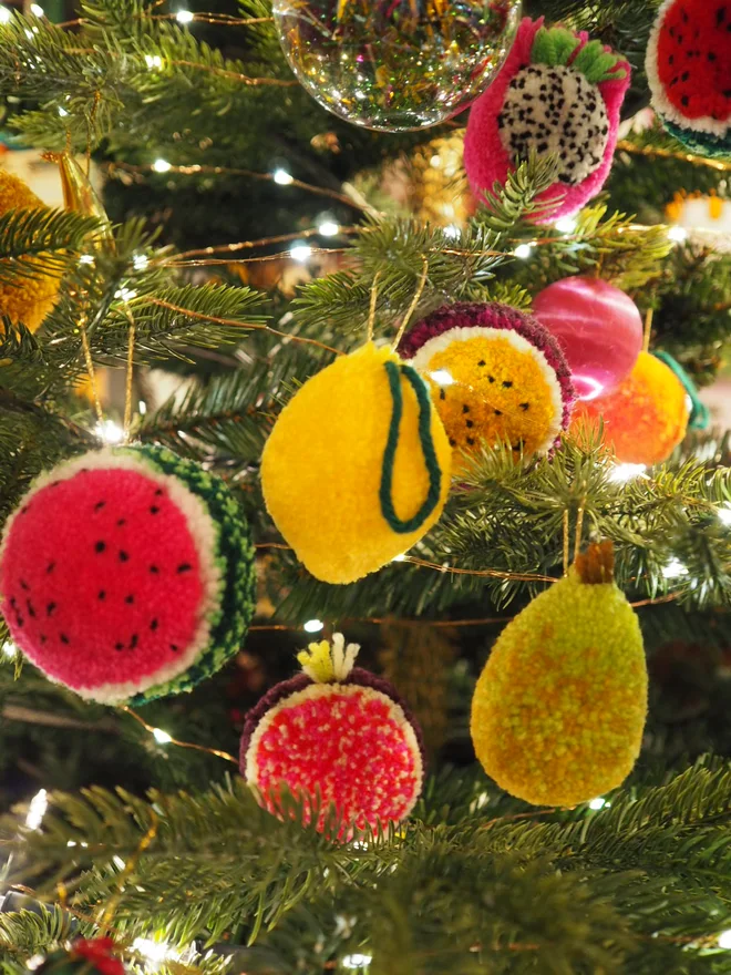Pear Pom Pom Bauble
