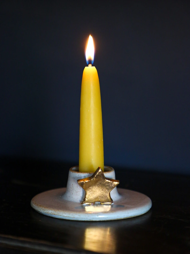 gold star candle holder