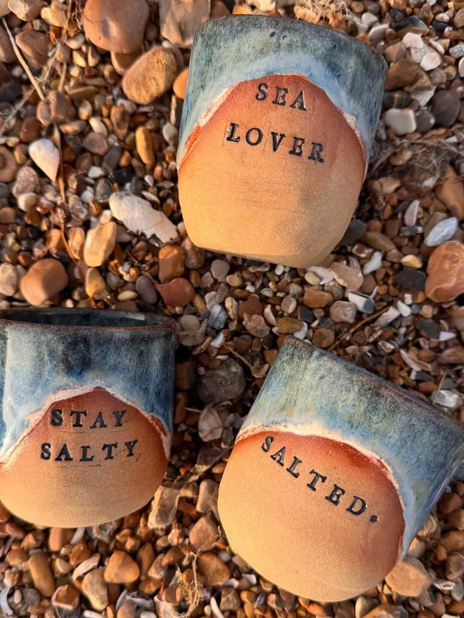 Hand Built Coastal Style Ceramic Tumbler