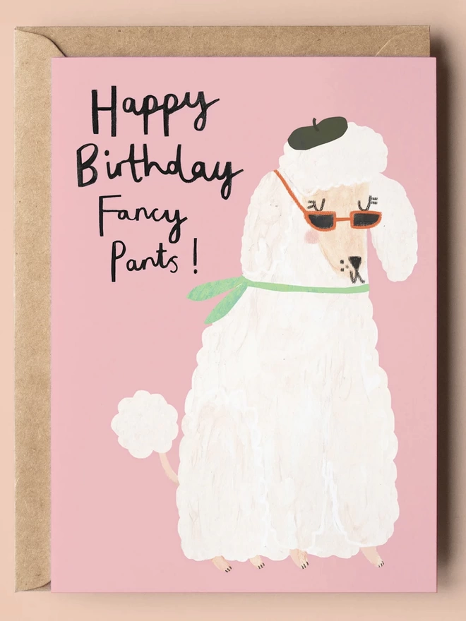 Fancy Pants Poodle Birthday Card