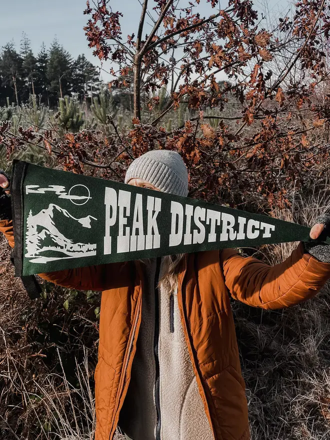 'Peak District' Felt Pennant Flag