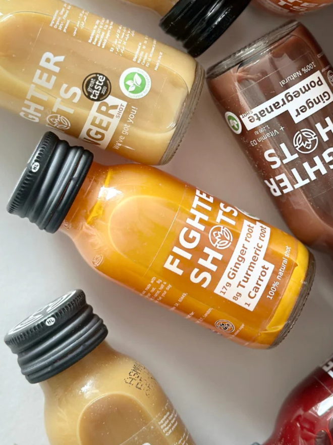 organic carrot ginger & turmeric shot