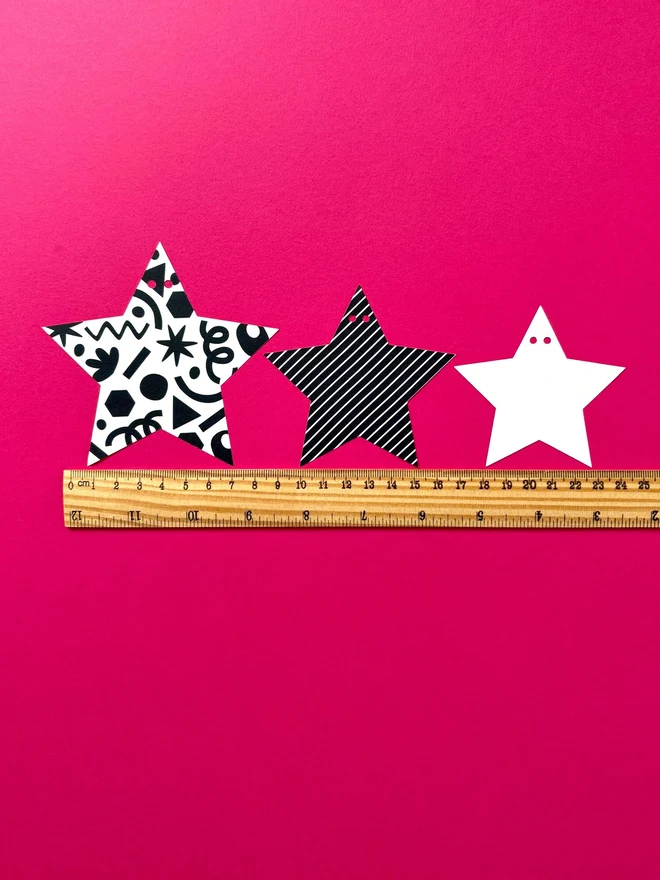 3D Paper Star Garland Kit: Black & White Origami