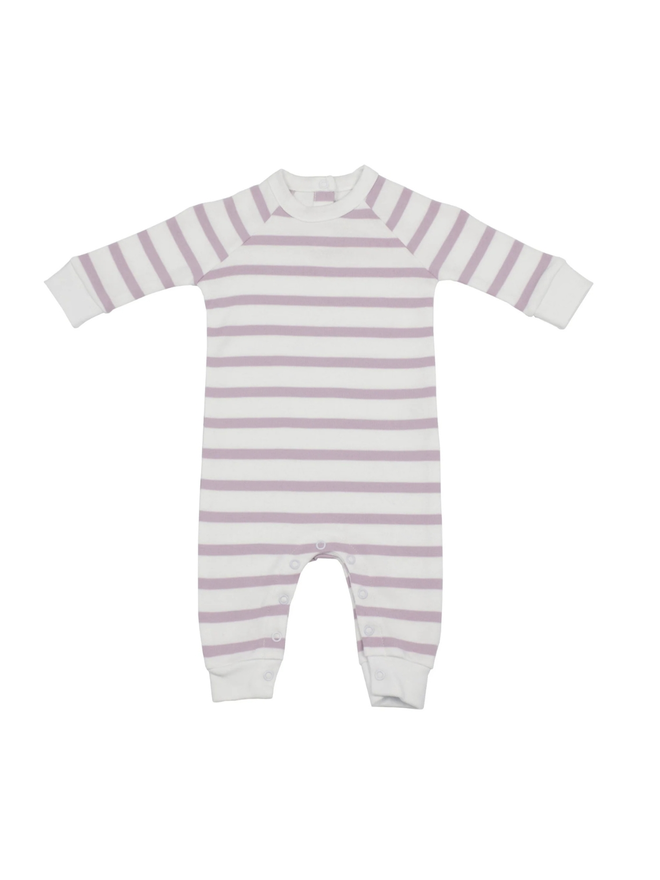 lilac breton stripe baby onesie