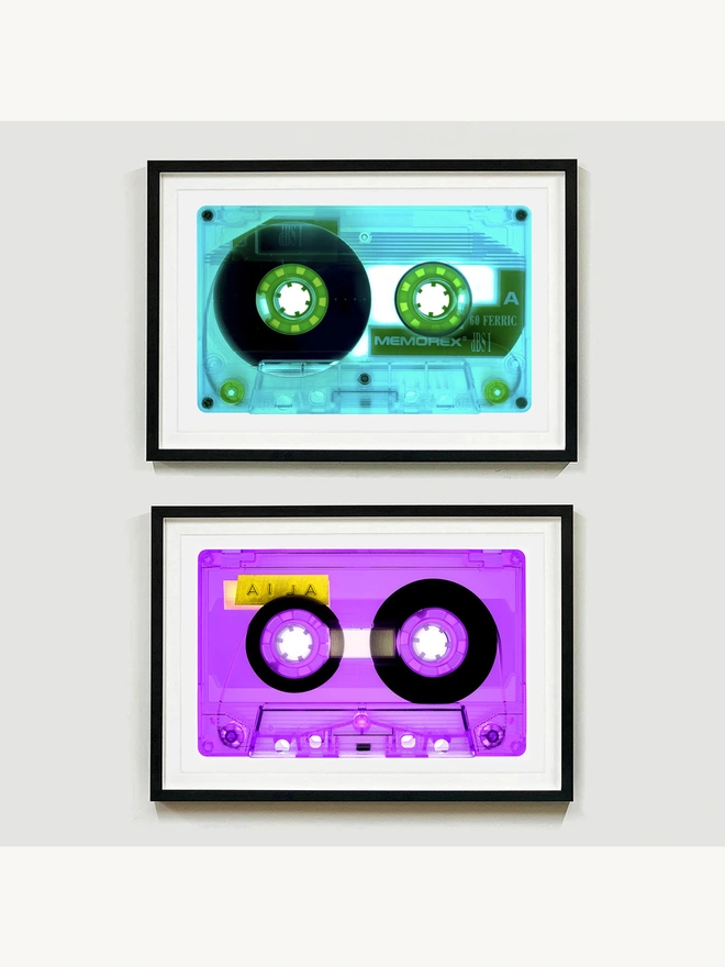 Heidler and Heeps Tape Collection Ferric 60 Aqua framed in black paired with AILA Lilac
