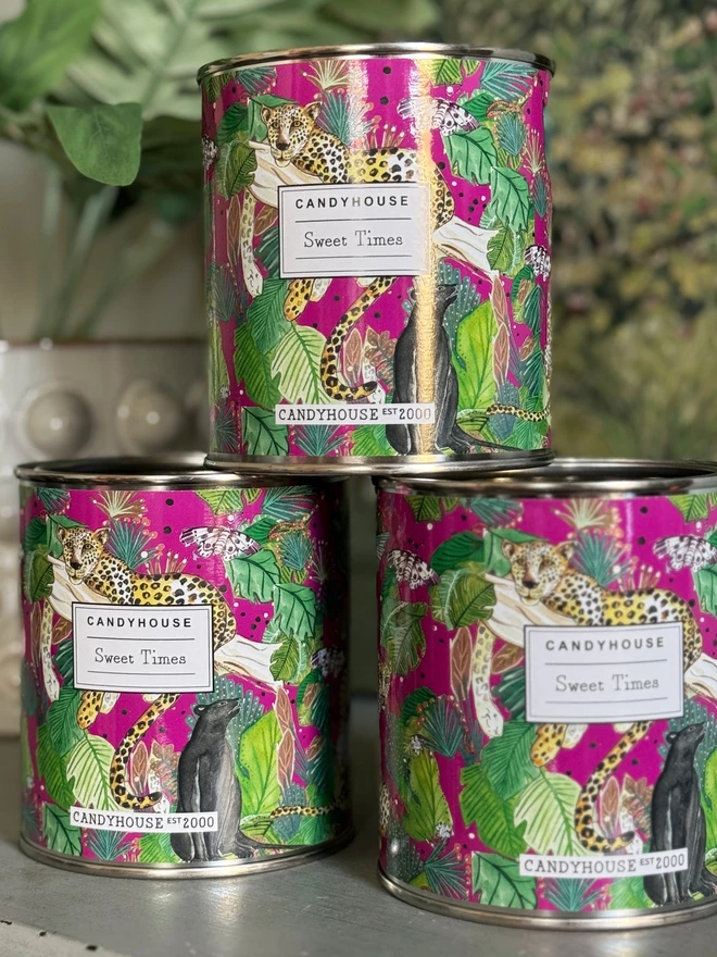 leopard candyhouse jungle tin pink