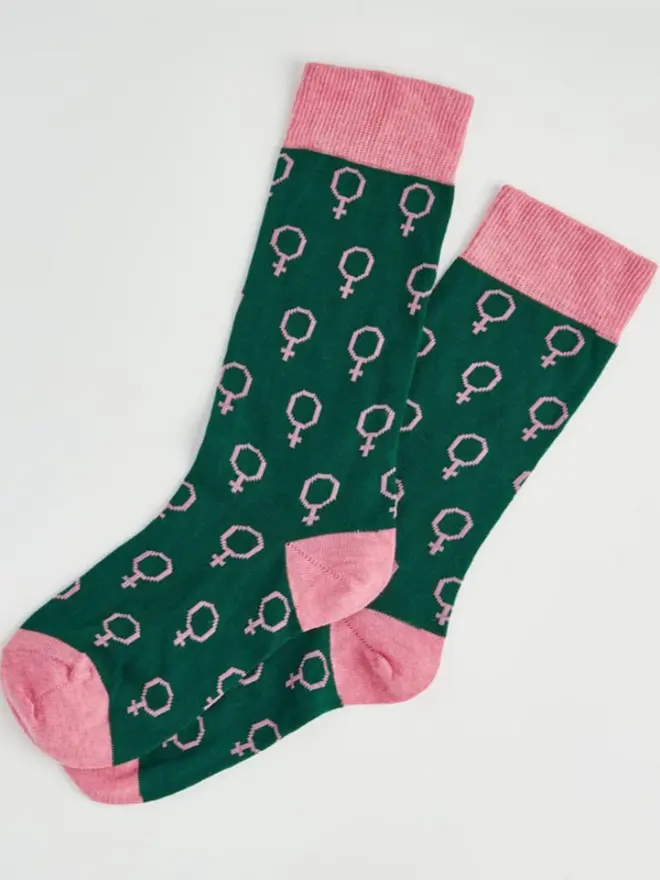 Venus socks in green and pink