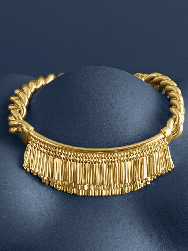 Loel Gold Tassel and Chain Bracelet