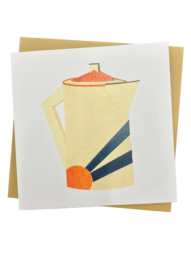 Art Deco Coffee Pot Greetings Card 