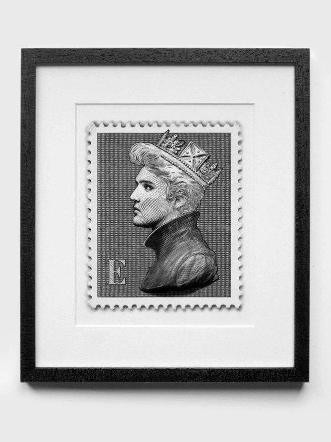 Limited Edition Elvis Monochrome Stamp - Black Frame