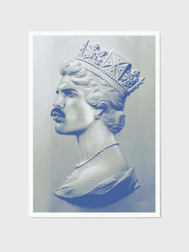 Freddie XL Blue - Unframed