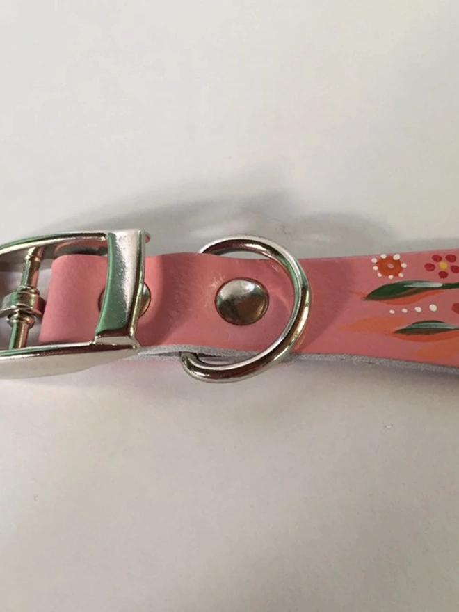 Small/Medium Leather Hand Painted Dog Collar