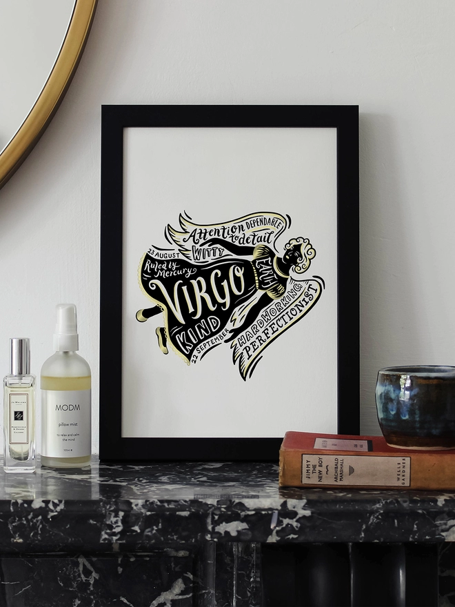 Virgo Star sign zodiac framed print