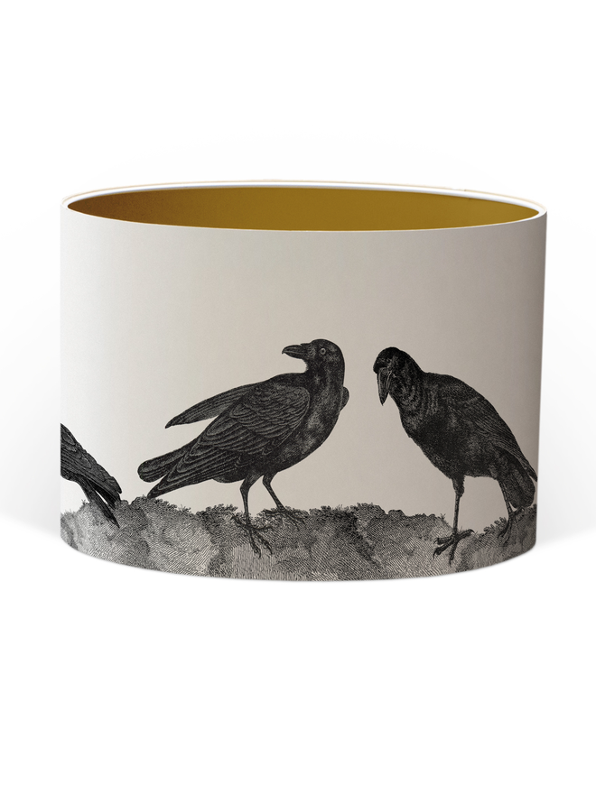 Mountain and Molehill – Ravens Lampshade gold inner cut out