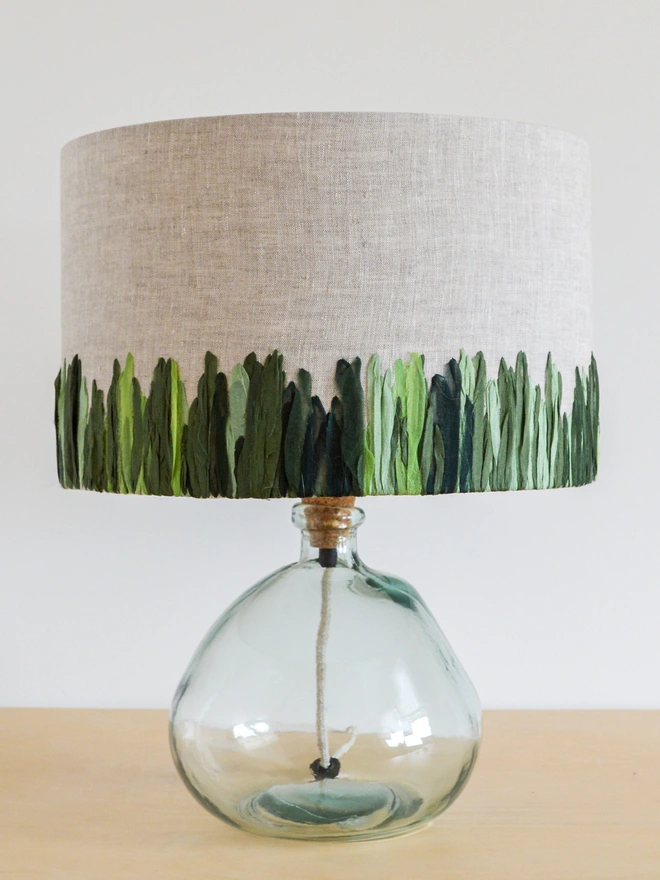 Green Meadow Embroidered Lampshade