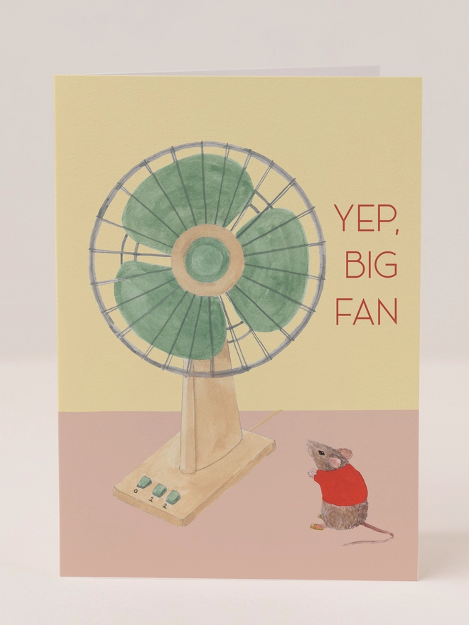 Big Fan Card standing