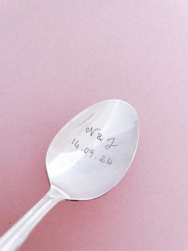 Initials & Date Personalised Spoon wedding gift 