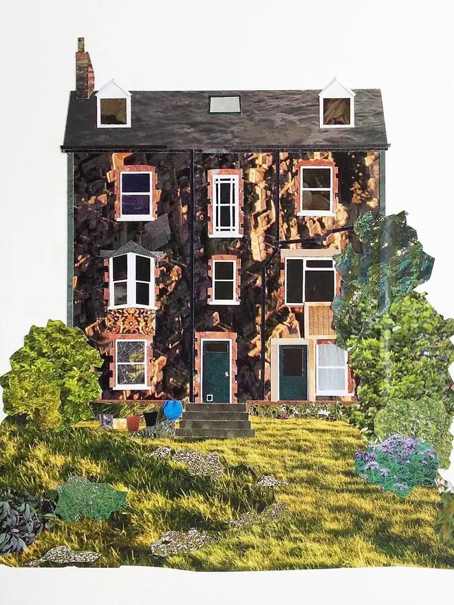 Recycled Paper Architectural Collage