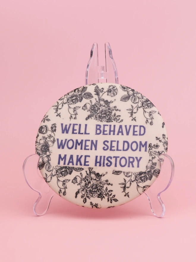 emma puddick pottery well behaved women plaque black vintage