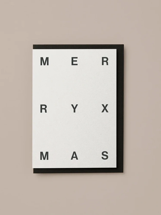 'Merry Xmas' Embossed Christmas Cards In Coconut (Pack Of 6)