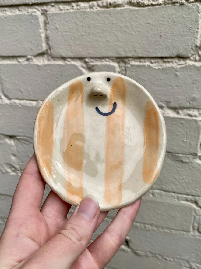 orange stripe trinket tray
