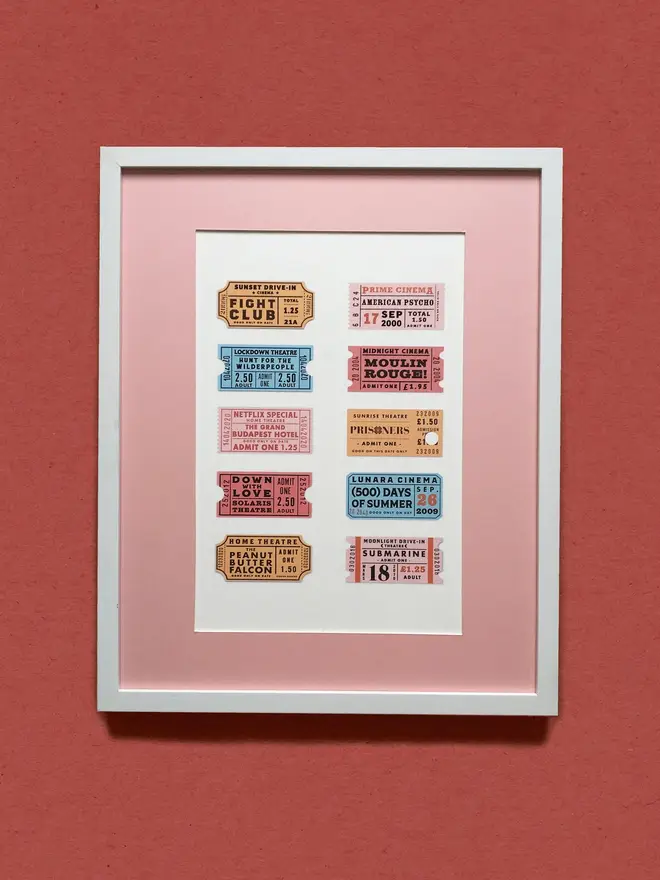 a3 personalised cinema ticket print