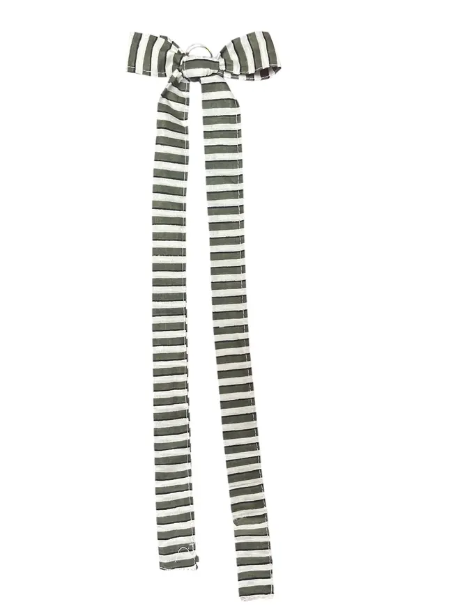 Olive Green And White Bows