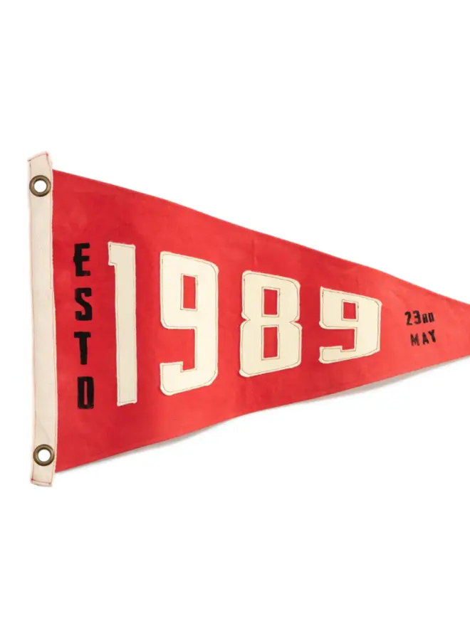 Custom Date Cotton Canvas Pennant Flag 