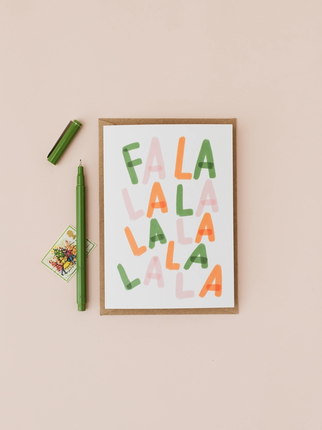 FA LA LA Christmas card