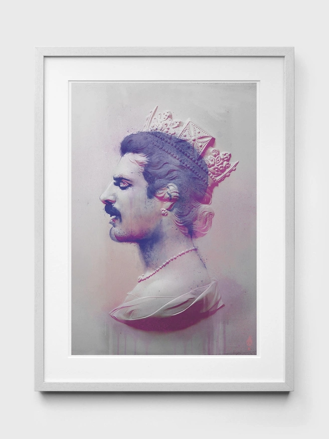 Freddie Mercury Pink - White Frame