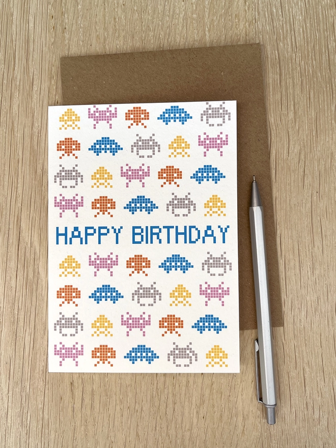 Happy Birthday card with space invadersHappy Birthday card with space invaders