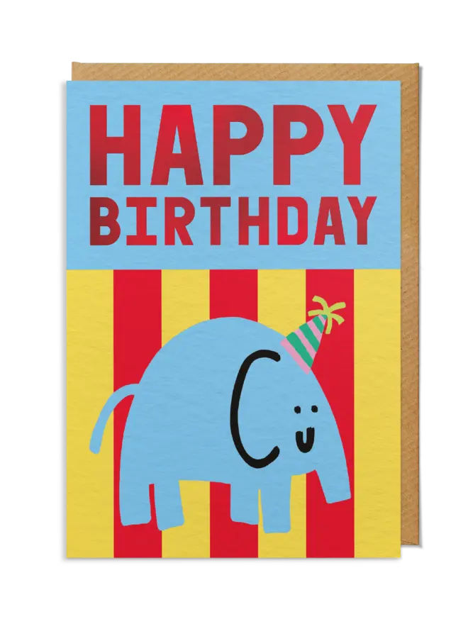 Cute elephant party hat card