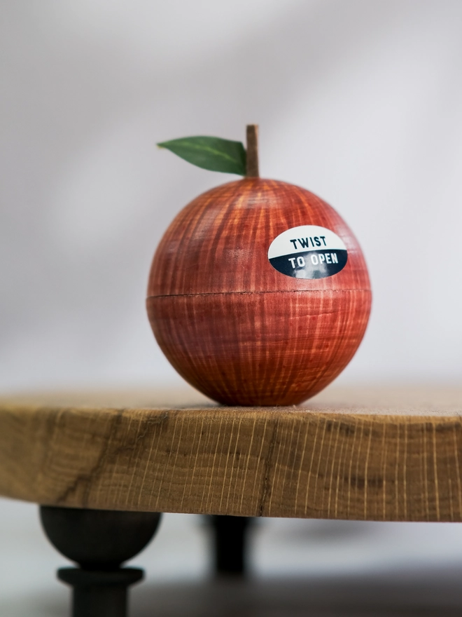 love you to the core wooden apple ornament