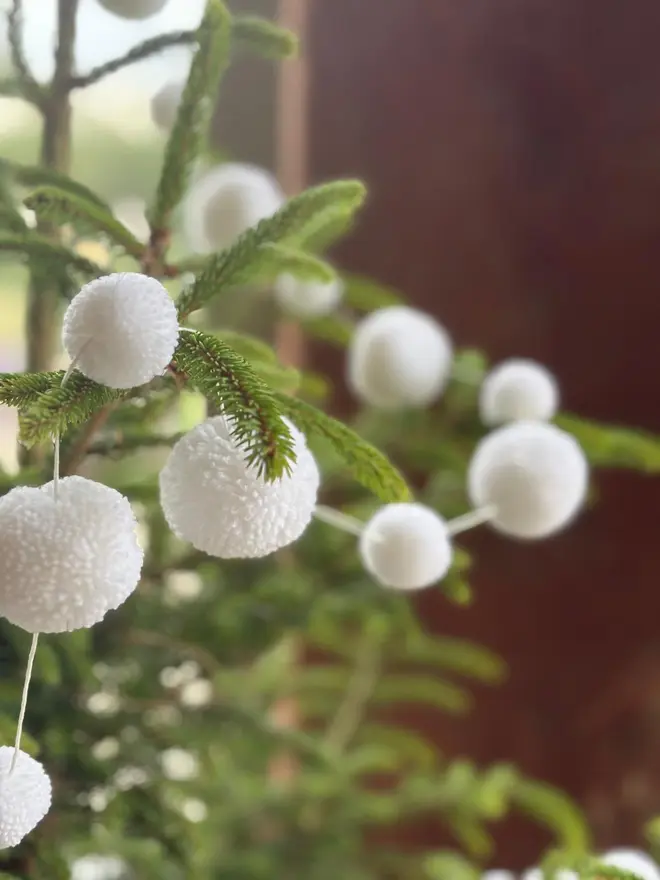 white pom pom garland 