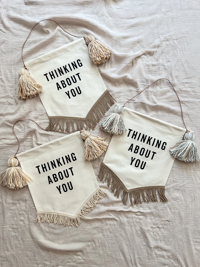 Thinking about you Fabric Wall hanging Banner