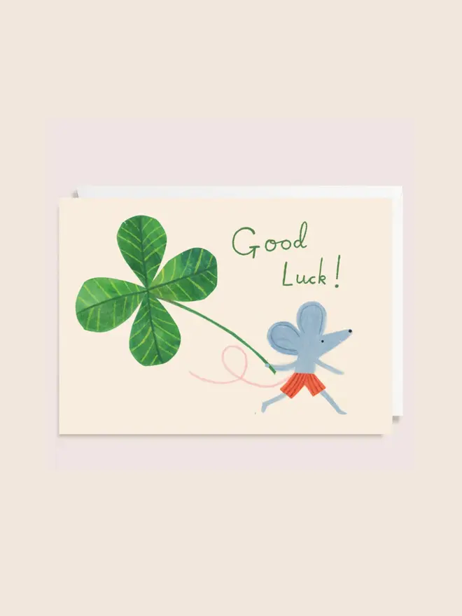 'Good Luck' Mouse Cards, against a white background. 