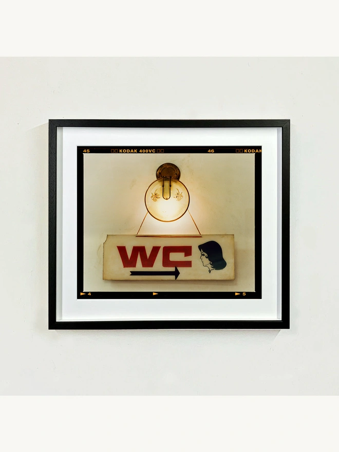 WC sign photograph small framed in black