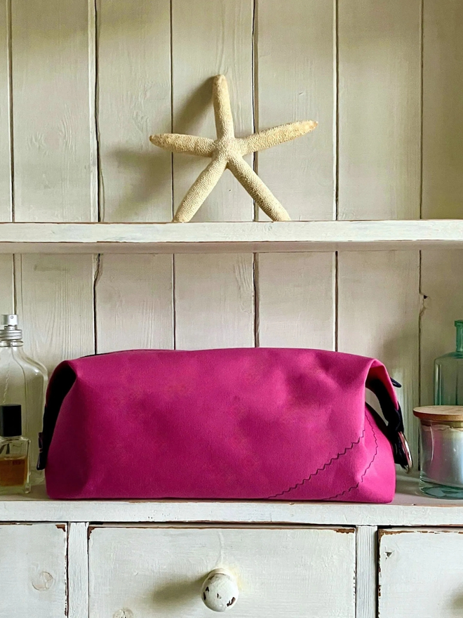 handmade wash bag pink