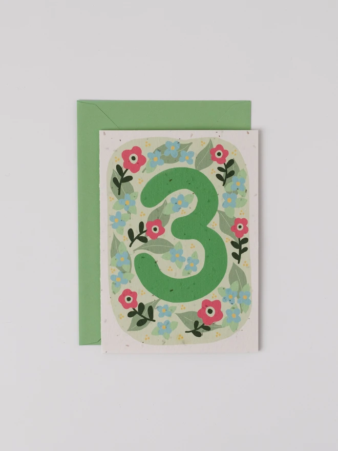 Plantable 3rd Birthday Card