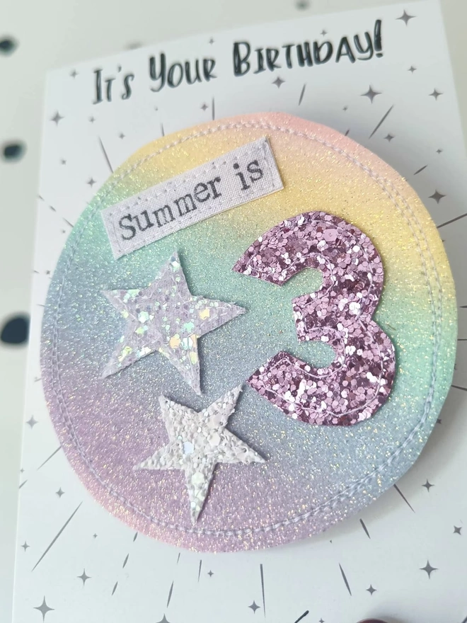 Party Star Glitter Birthday Badge