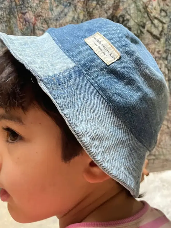 Kids Recycled Denim Bucket Hat