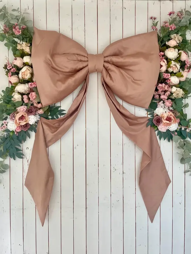 Giant Dusty Pink Wedding Fabric Bow