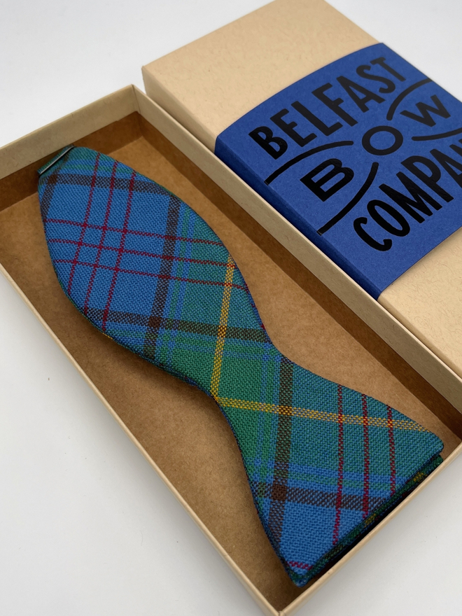 County Donegal Tartan Self-Tie handmade by the Belfast Bow Company