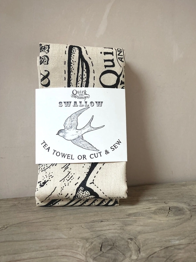 wrapped tea towel, swallow