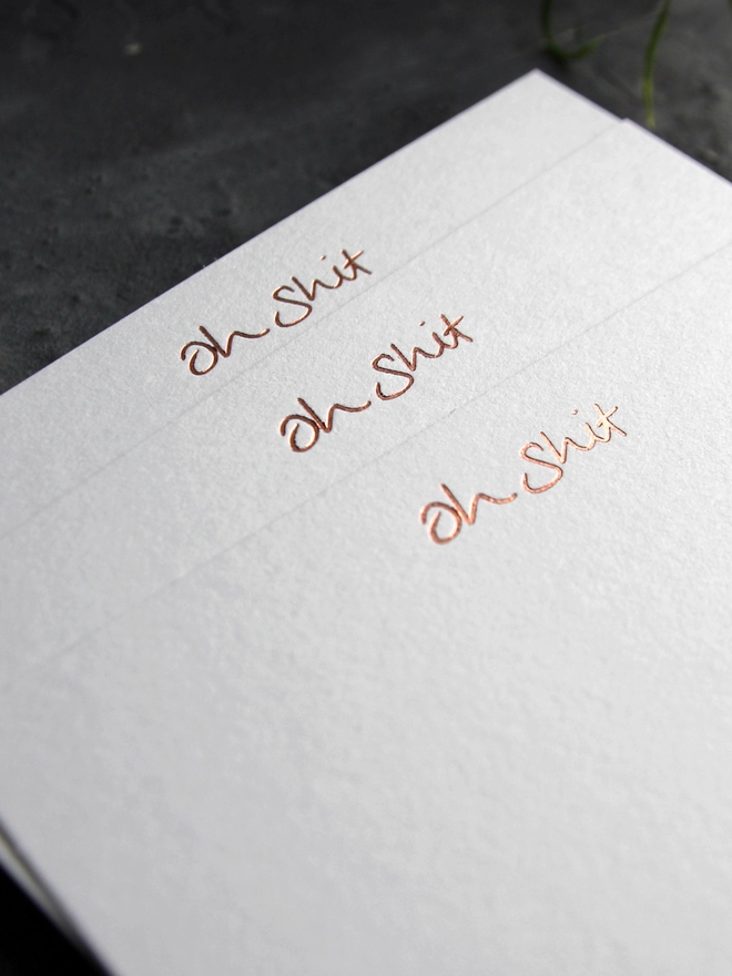 'Oh Shit' Notecard Pack of 8