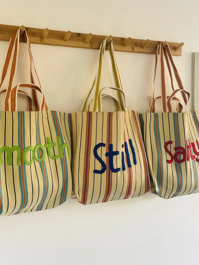 Embroidered Sweet n Salty Market Tote Bag