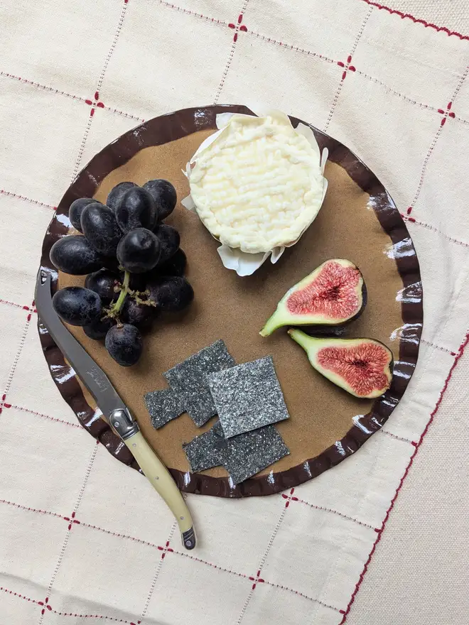 Chocolate Brown Edged Frill Platter